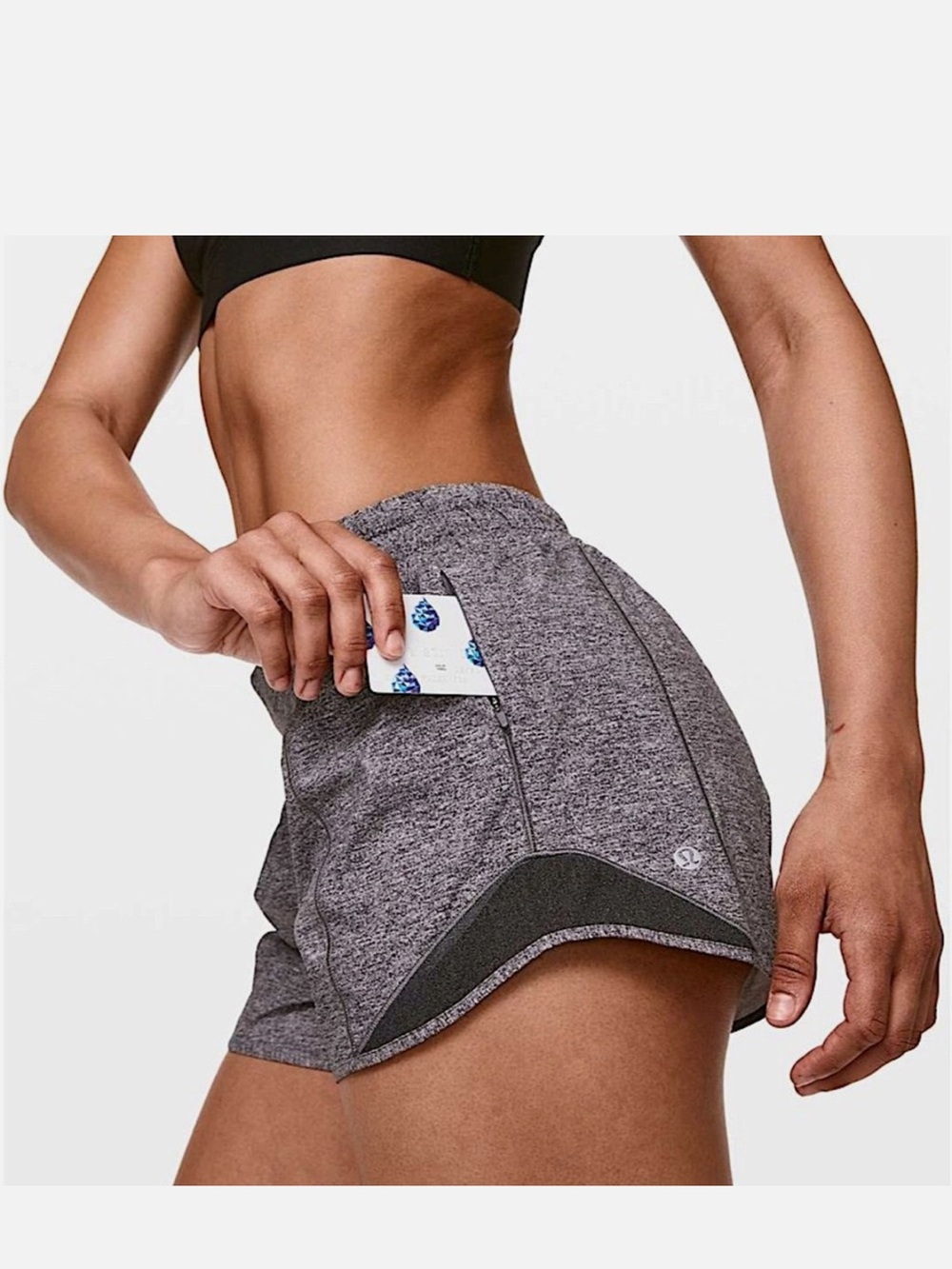 lululemon athletica Women's Heather Gray Athletic Shorts with Side Pocket
